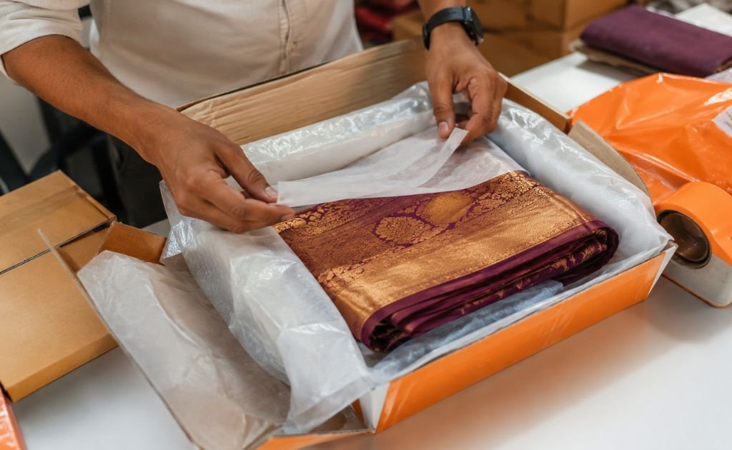 How to pack a saree safely for courier delivery