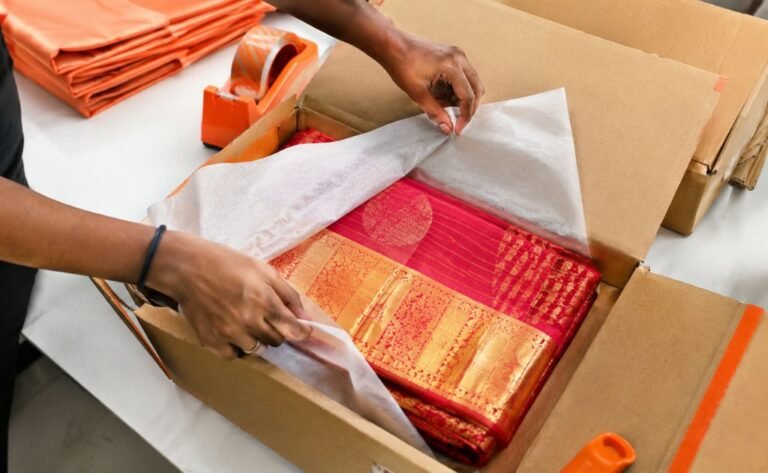 Saree courier service in Chennai for safely shipping Kanchipuram silk sarees